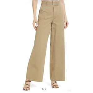 NWT Good American Women's Size 16 Relaxed Wide Leg Skate Pants Postal Khaki
